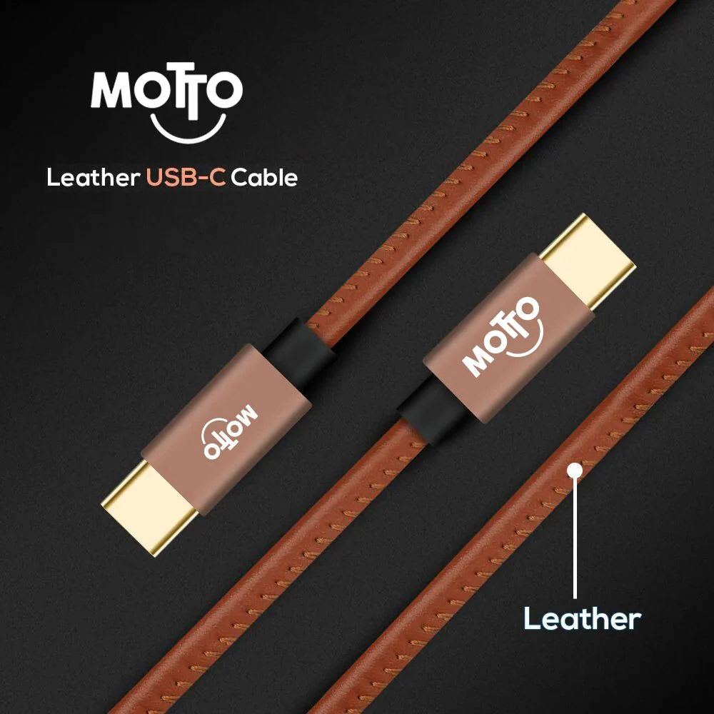 Motto leather-wrapped USB-C cable